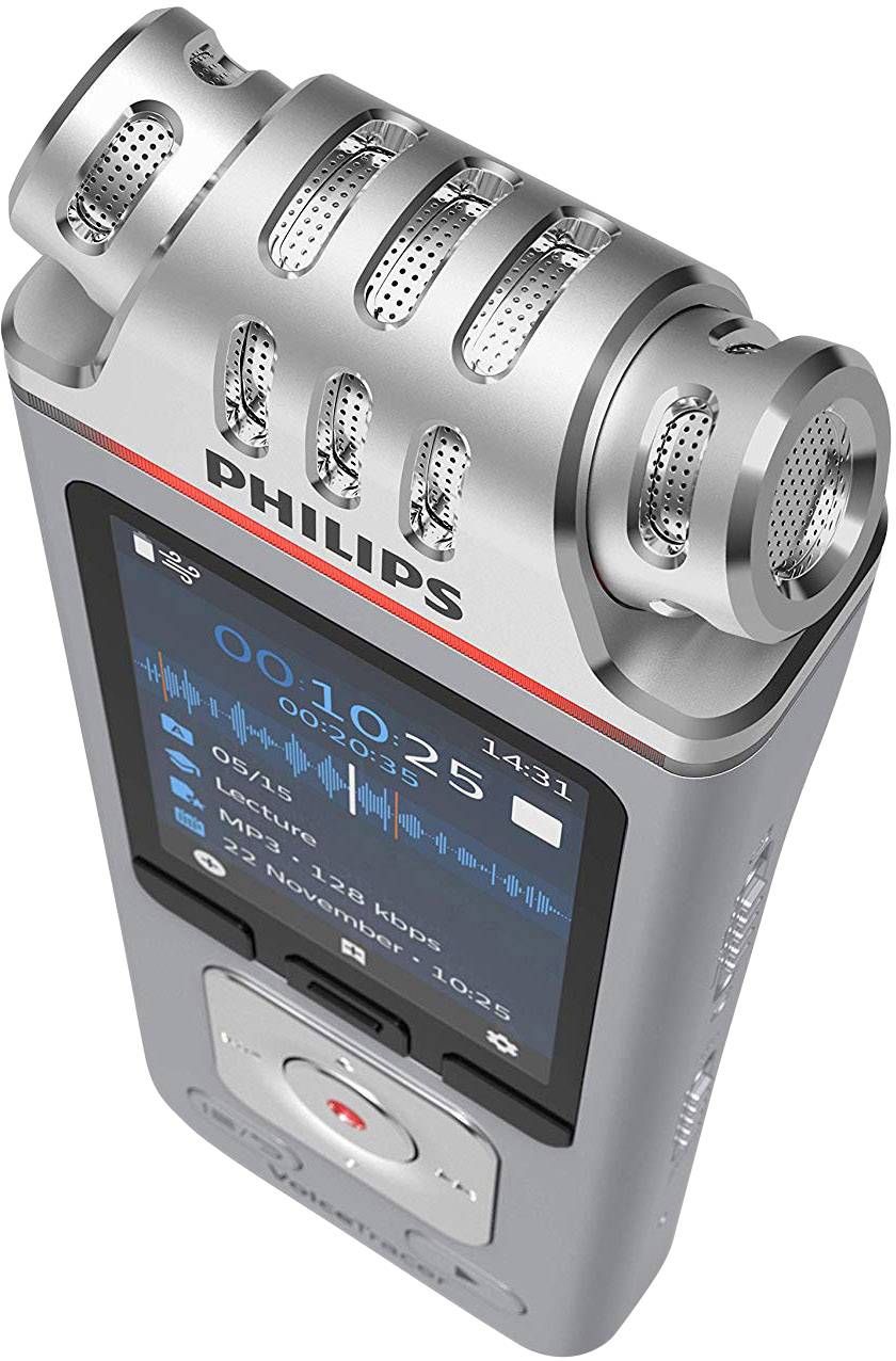 PHILIPS Dictaphone VoiceTracer DVT4110 : Optimisé pour les discours 8Go, 3 Mic