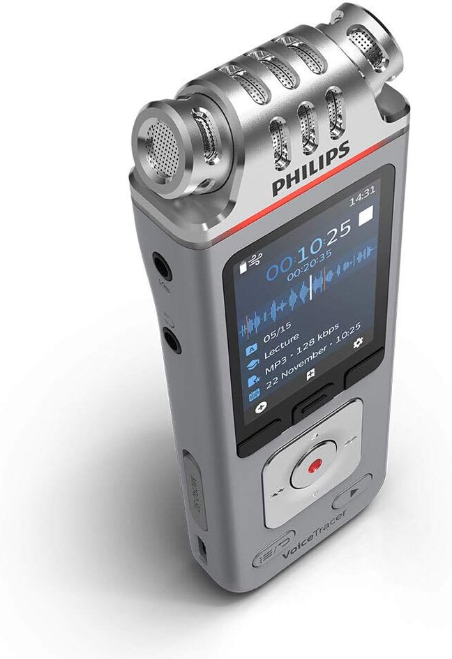 PHILIPS Dictaphone VoiceTracer DVT4110 : Optimisé pour les discours 8Go, 3 Mic