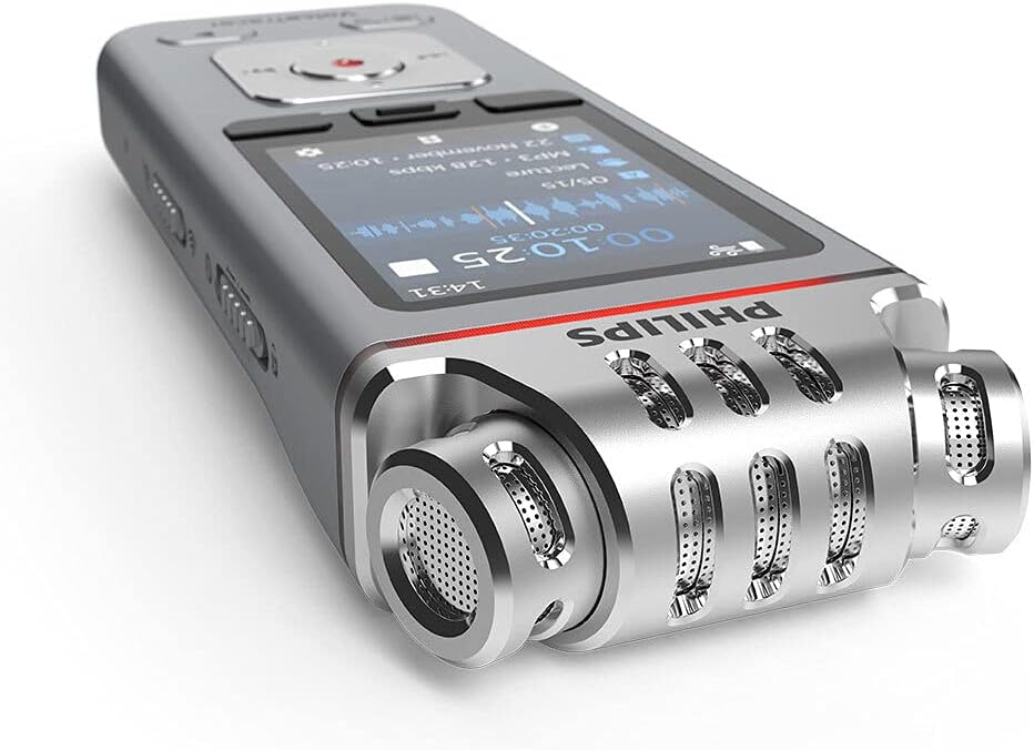 PHILIPS Dictaphone VoiceTracer DVT4110 : Optimisé pour les discours 8Go, 3 Mic
