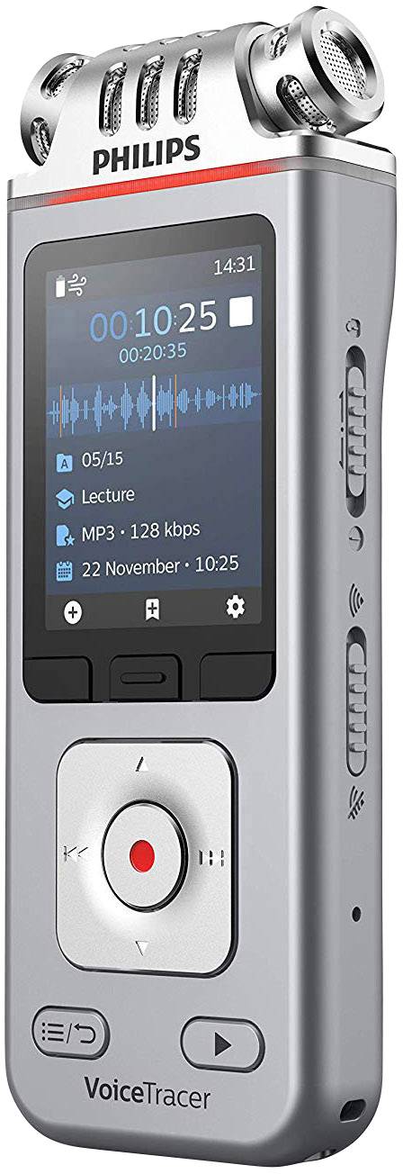 PHILIPS Dictaphone VoiceTracer DVT4110 : Optimisé pour les discours 8Go, 3 Mic
