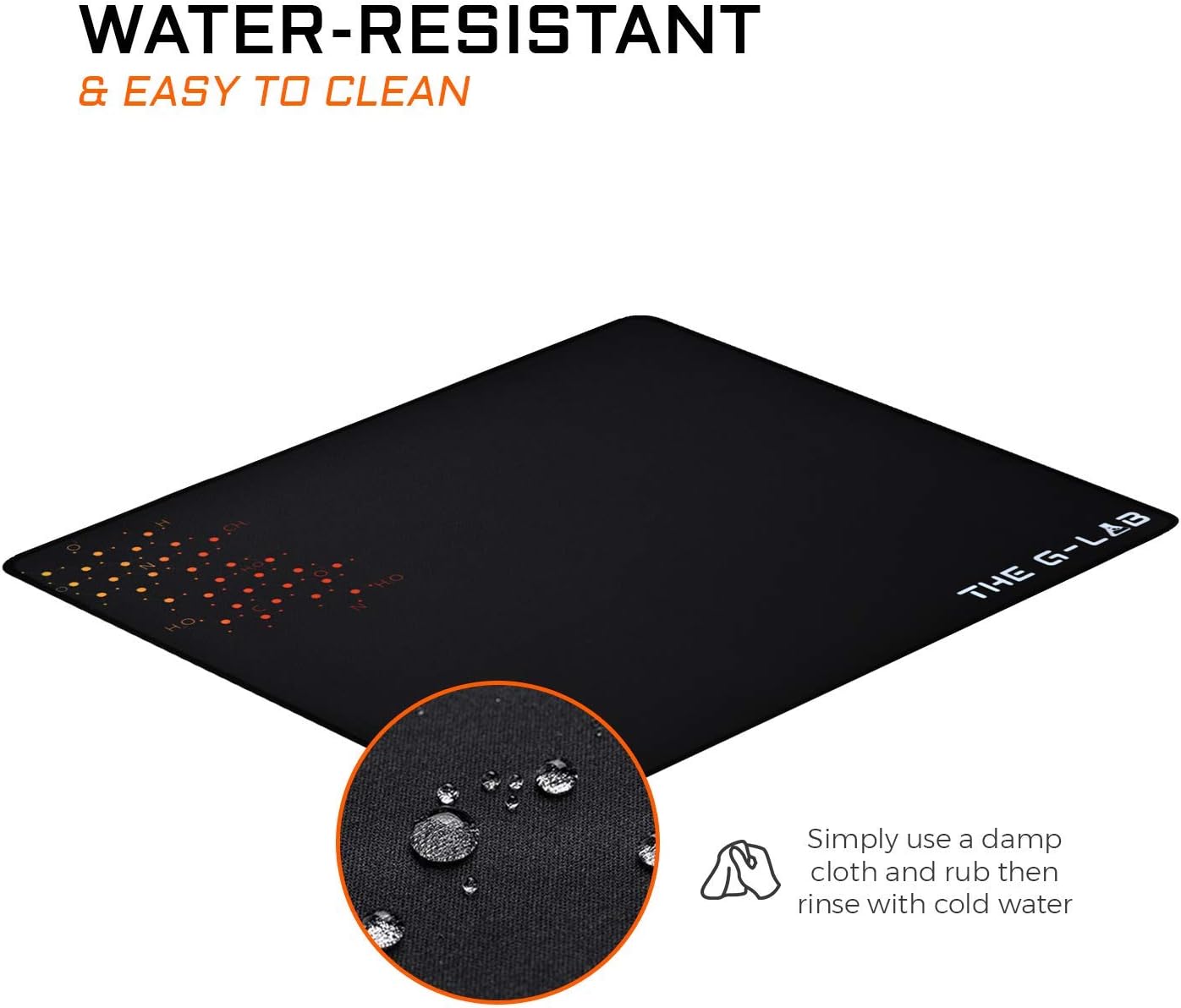 The G-Lab Pad CEASIUM - Tapis de Souris Gaming XL - Grand Tapis de Souris Gamer - Surface Optimisée Haute Précision - Base Antidérapante en Caoutchouc - Tapis de Souris Large 450x400x4mm - Noir